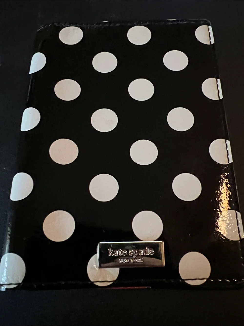 Kate spade is wallet passport cover holder polka dots